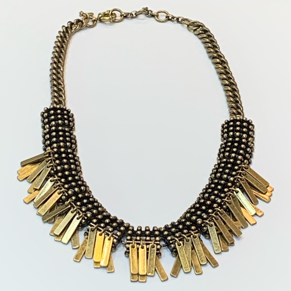 J. Crew Gold and Black Statement Necklace